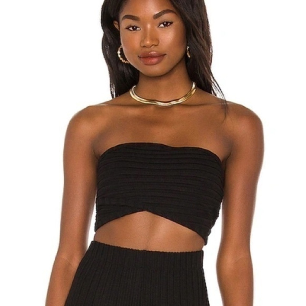 Simon Miller Rib Tueta Black Cropped Tube Top Size Large NWT